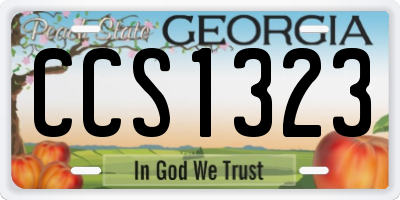 GA license plate CCS1323