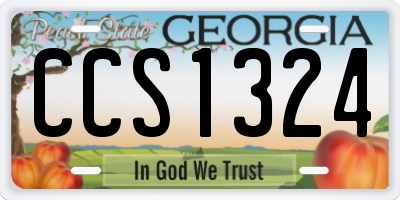 GA license plate CCS1324