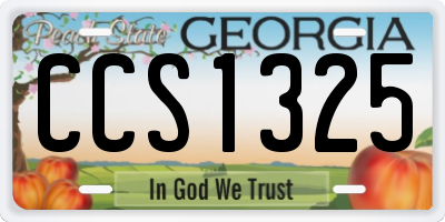 GA license plate CCS1325