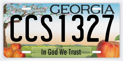 GA license plate CCS1327