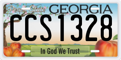 GA license plate CCS1328