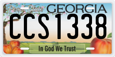 GA license plate CCS1338
