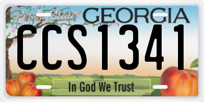 GA license plate CCS1341