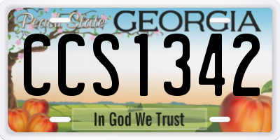 GA license plate CCS1342