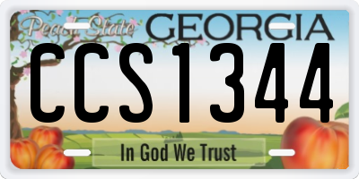 GA license plate CCS1344