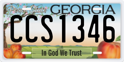 GA license plate CCS1346