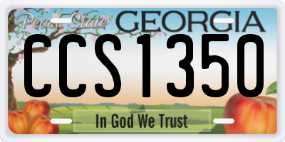 GA license plate CCS1350