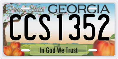 GA license plate CCS1352