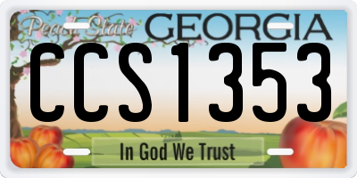 GA license plate CCS1353