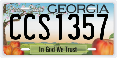 GA license plate CCS1357