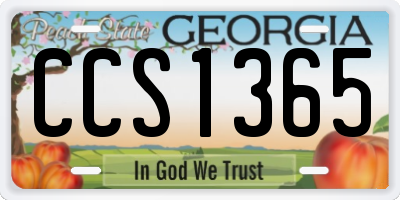 GA license plate CCS1365