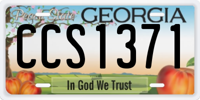 GA license plate CCS1371