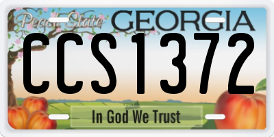 GA license plate CCS1372