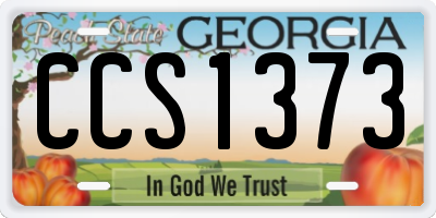 GA license plate CCS1373