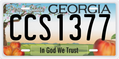 GA license plate CCS1377