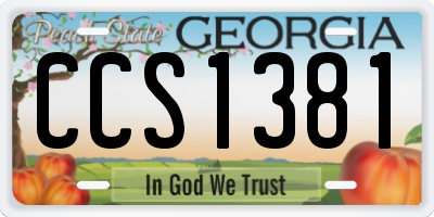 GA license plate CCS1381