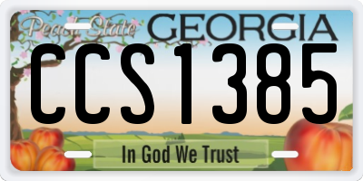 GA license plate CCS1385