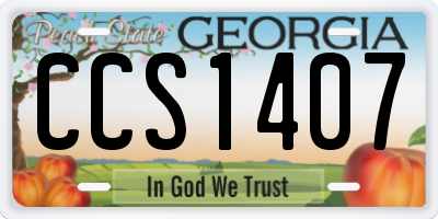 GA license plate CCS1407