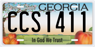 GA license plate CCS1411