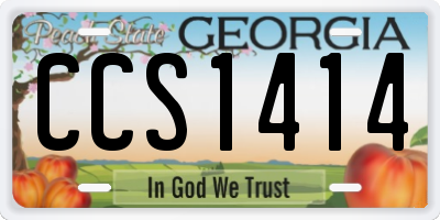 GA license plate CCS1414