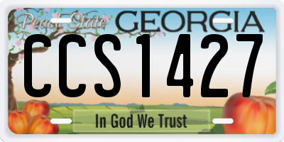 GA license plate CCS1427