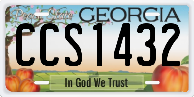 GA license plate CCS1432
