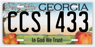 GA license plate CCS1433