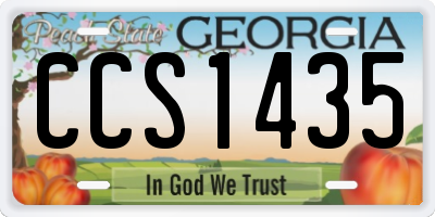 GA license plate CCS1435