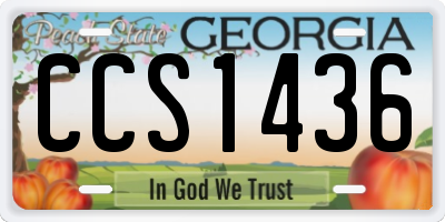 GA license plate CCS1436
