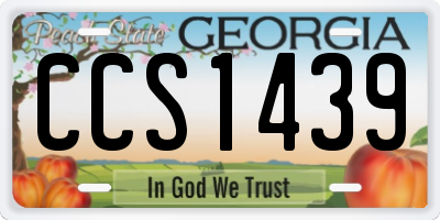 GA license plate CCS1439