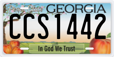 GA license plate CCS1442