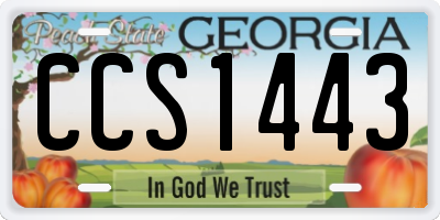 GA license plate CCS1443