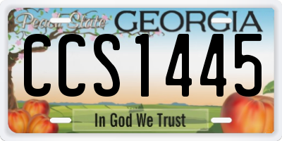 GA license plate CCS1445