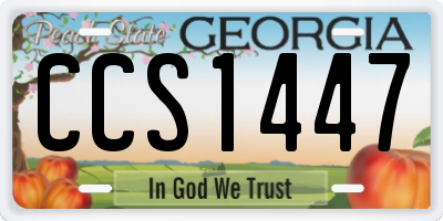 GA license plate CCS1447