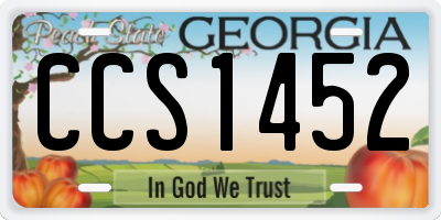 GA license plate CCS1452