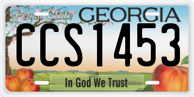GA license plate CCS1453