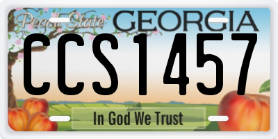 GA license plate CCS1457