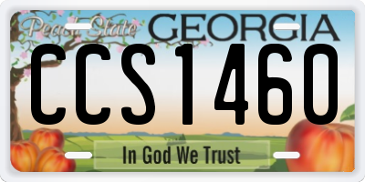 GA license plate CCS1460