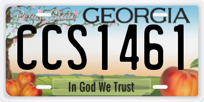 GA license plate CCS1461
