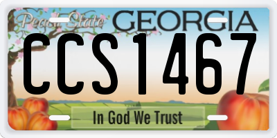 GA license plate CCS1467
