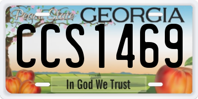 GA license plate CCS1469