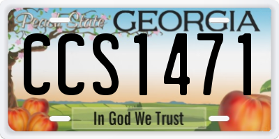 GA license plate CCS1471
