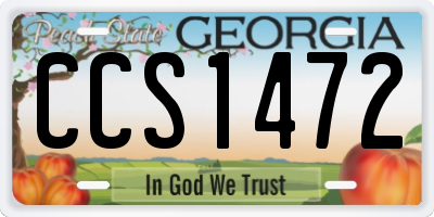 GA license plate CCS1472