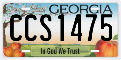 GA license plate CCS1475