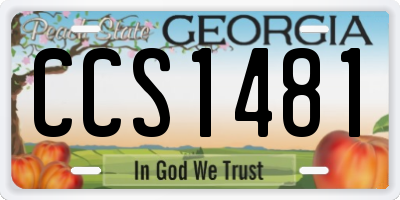 GA license plate CCS1481