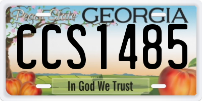 GA license plate CCS1485