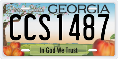 GA license plate CCS1487