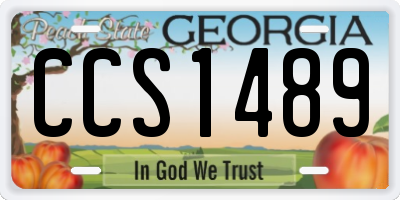 GA license plate CCS1489