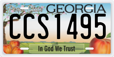 GA license plate CCS1495