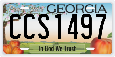 GA license plate CCS1497